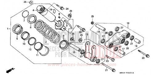 AMMORTIZZATORE POSTERIORE (2) CBR600FK di 1989